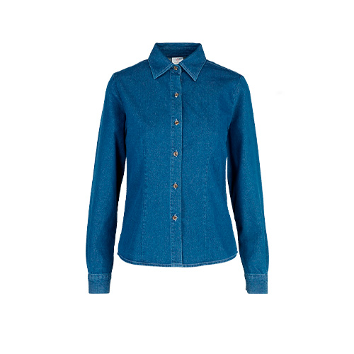 CAMISA YAZ DE MEZCLILLA DAMA MANGA LARGA - Vista 2